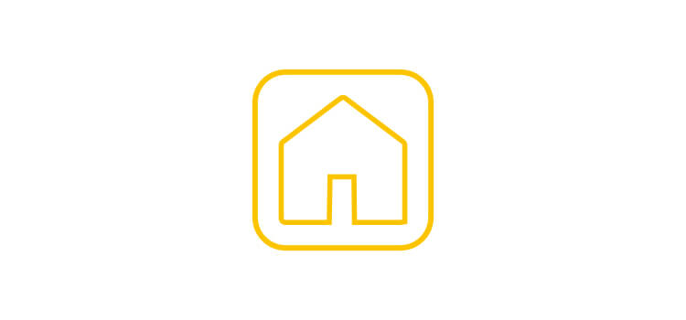 Gelbes Icon mit App-Symbol in dem ein Haus ist.